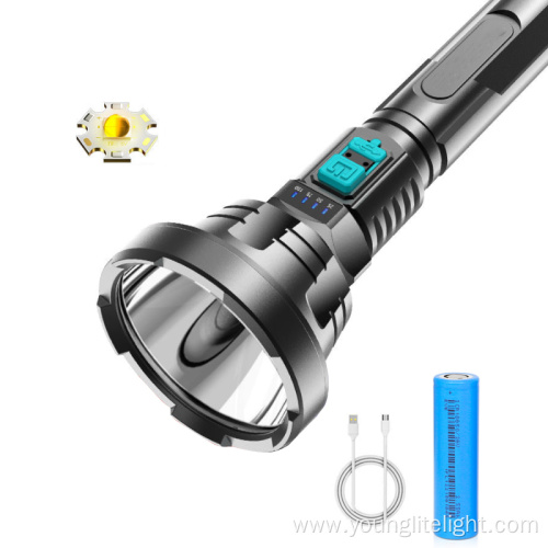 USB Rechargeable Powerful plastic T6 LED Flashlight